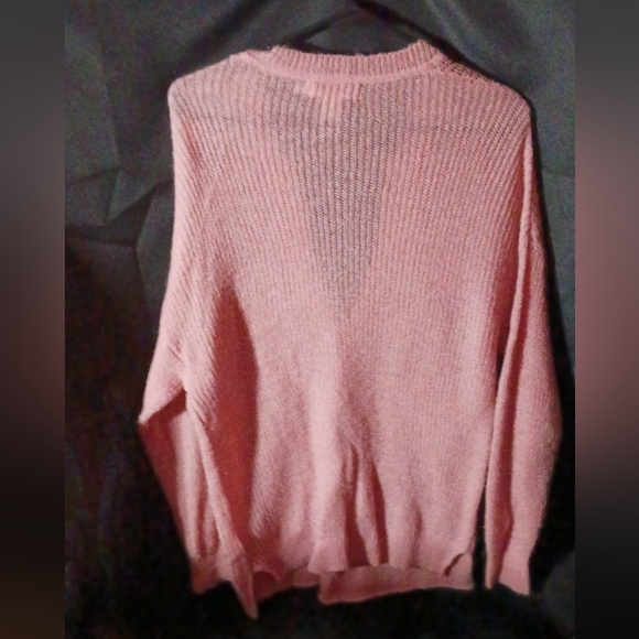 H&M L.O.G.G pink v-neck sweater sz lg - Picture 2 of 3